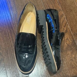 Franco Sarto Glossy Black Loafers